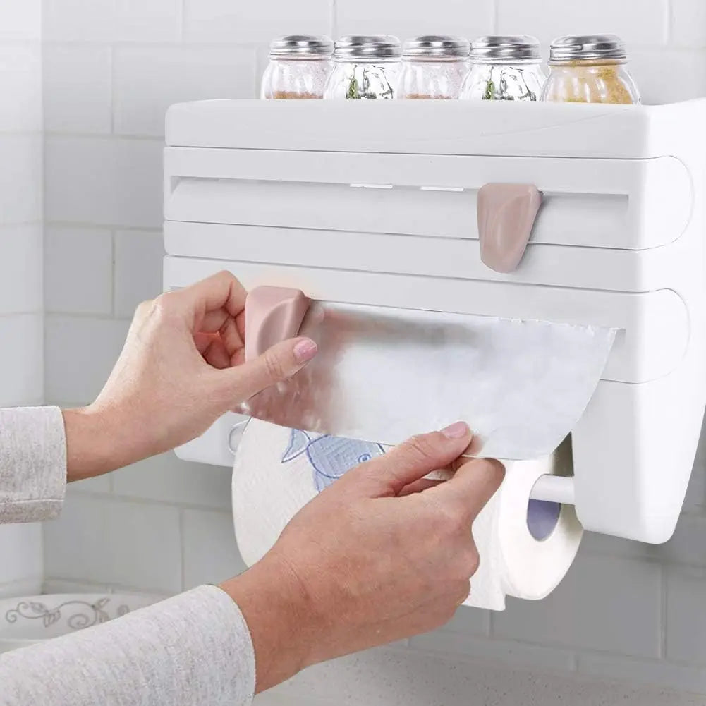 Cortador de Film y Papel Albal con Portarrollos Integrado | Orden en la Cocina