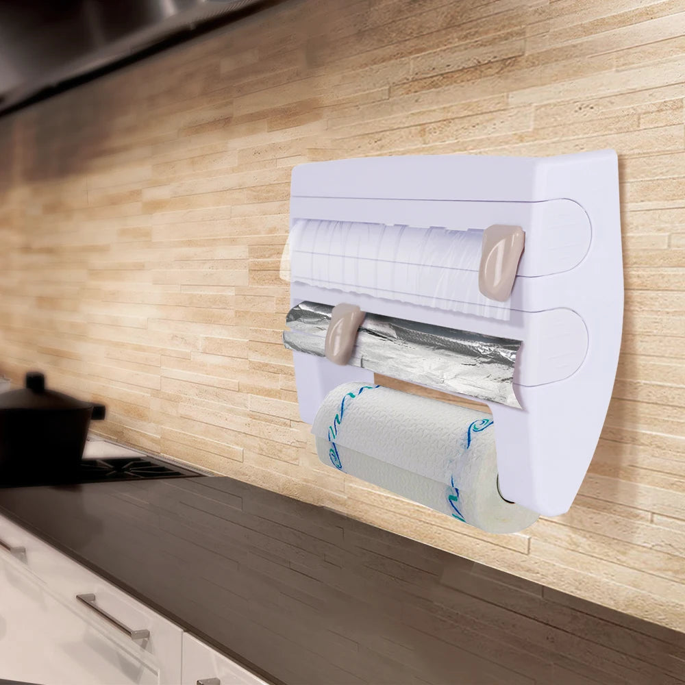 Cortador de Film y Papel Albal con Portarrollos Integrado | Orden en la Cocina