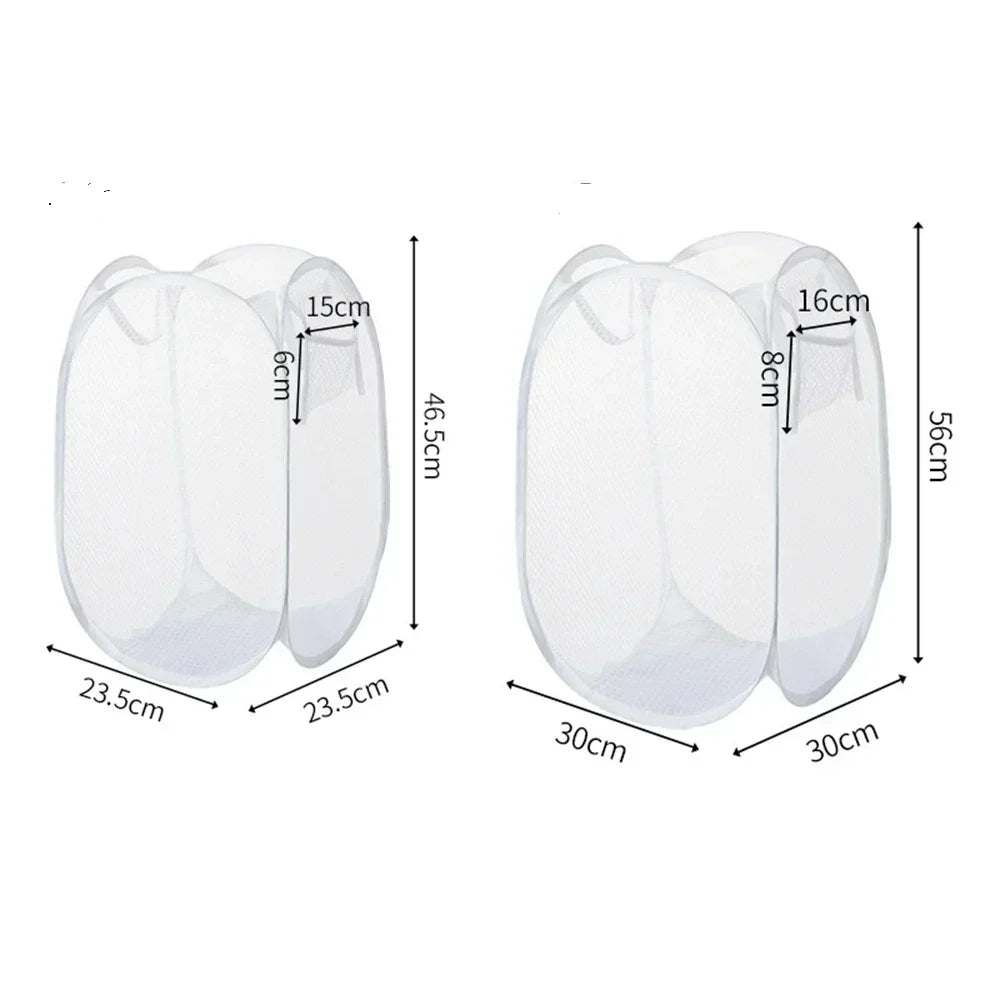 🧺 Cesta de Lavandería Plegable de Malla ⚡ Organiza tu Ropa Sin Ocupar Espacio