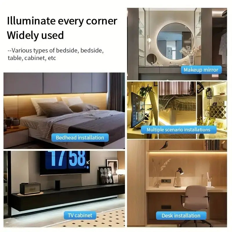 💡 Tira LED COB USB Táctil ⚡ Luz Uniforme Sin Puntos y Brillo Regulable