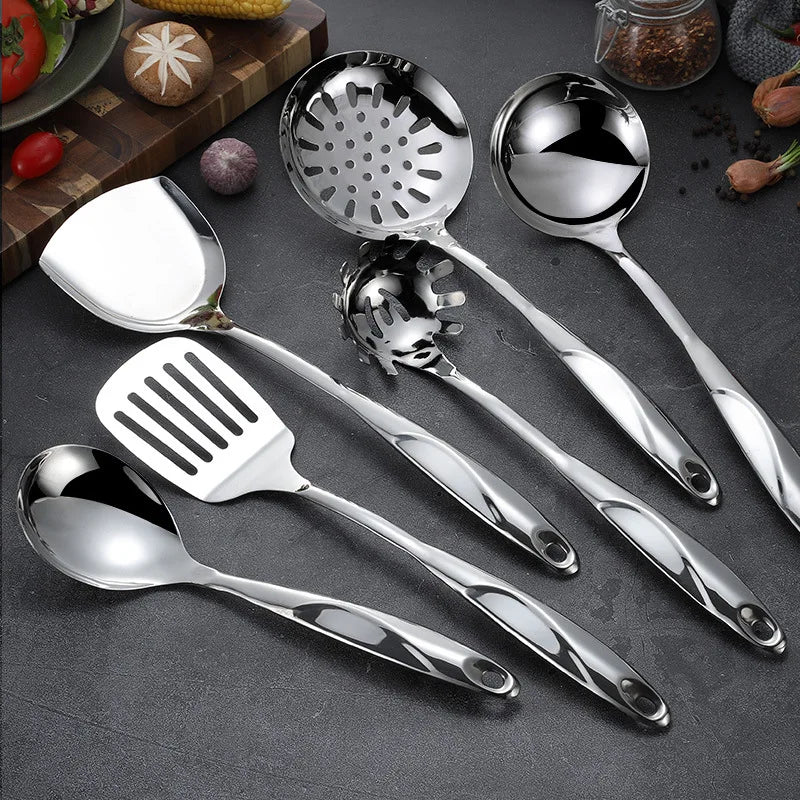🍳 Juego de Utensilios de Cocina de Acero Inoxidable 💥 Resistencia y Estilo Profesional
