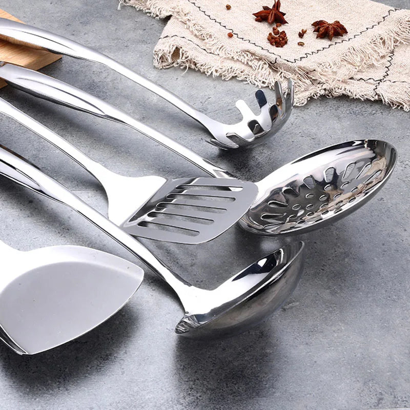 🍳 Juego de Utensilios de Cocina de Acero Inoxidable 💥 Resistencia y Estilo Profesional