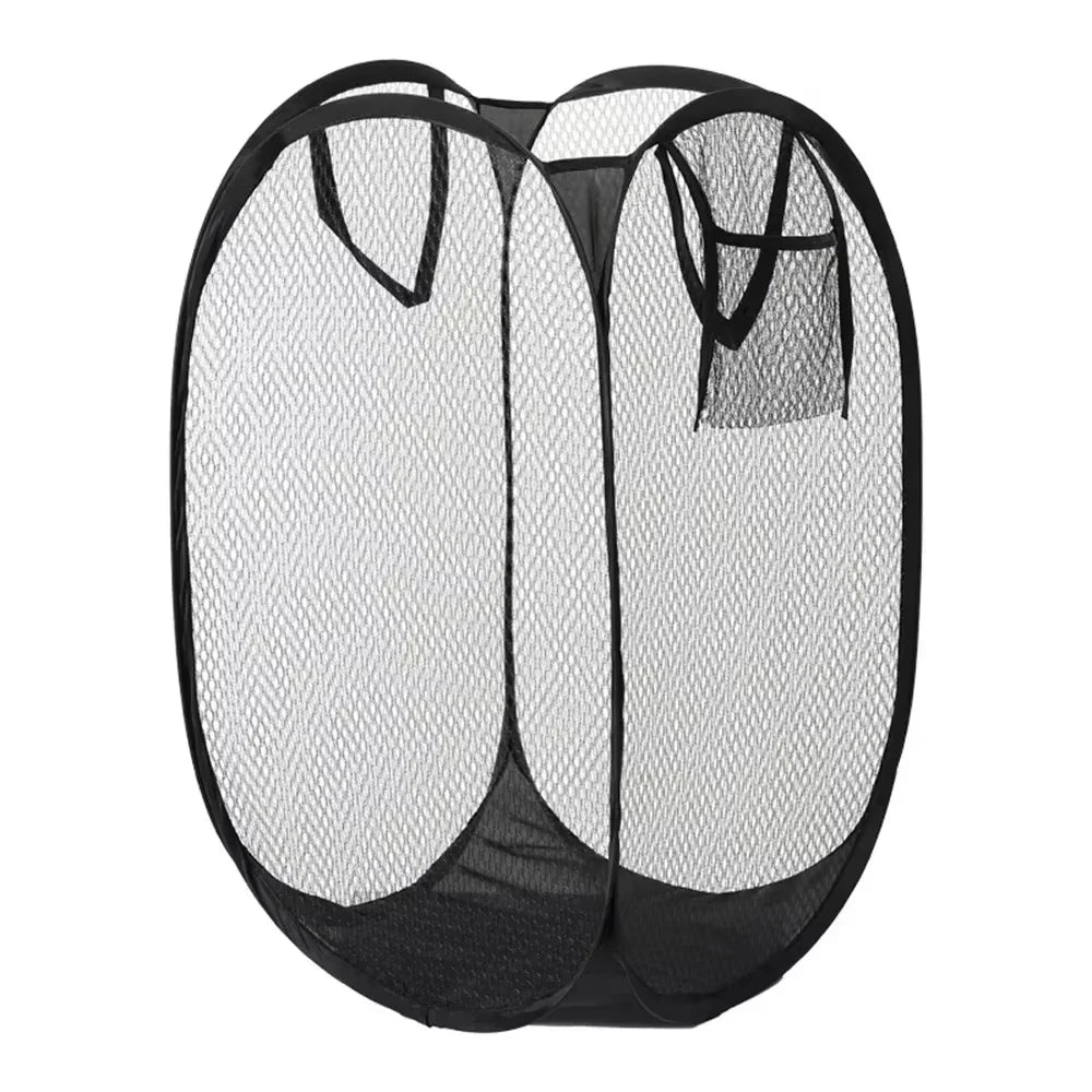 🧺 Cesta de Lavandería Plegable de Malla ⚡ Organiza tu Ropa Sin Ocupar Espacio