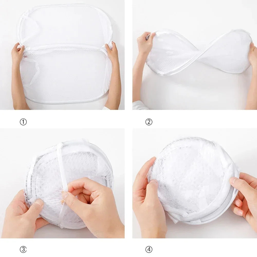 🧺 Cesta de Lavandería Plegable de Malla ⚡ Organiza tu Ropa Sin Ocupar Espacio