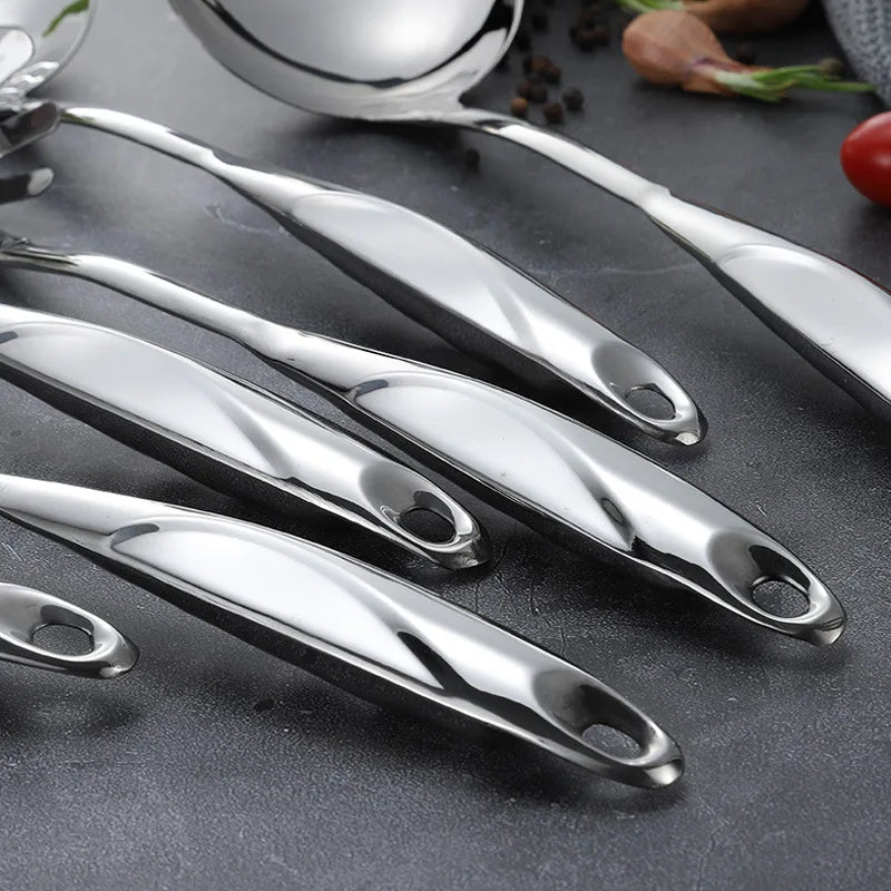 🍳 Juego de Utensilios de Cocina de Acero Inoxidable 💥 Resistencia y Estilo Profesional