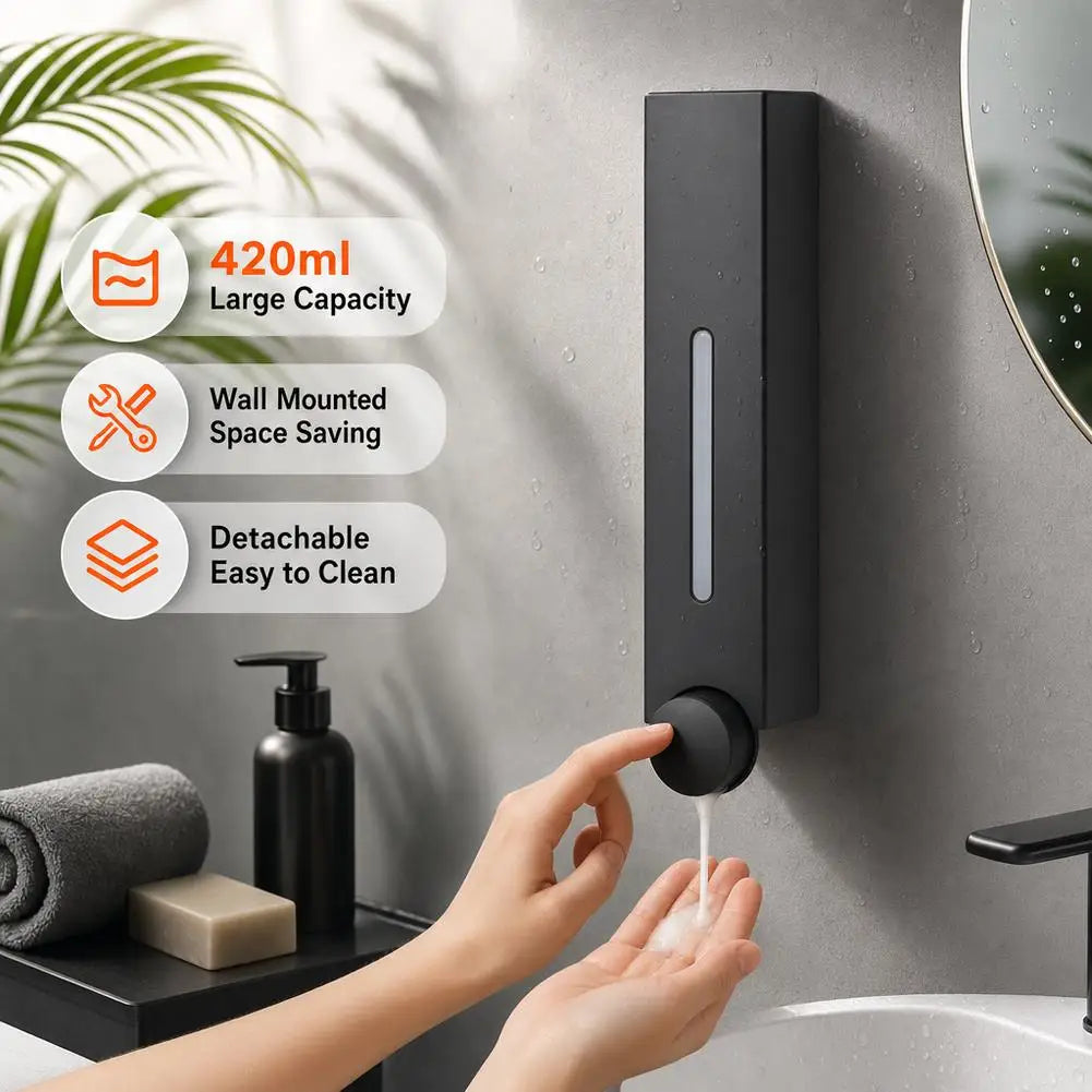 Tu Baño Como de Hotel: Dispensador Pared de 420ml Sin Taladros 🧴🔥