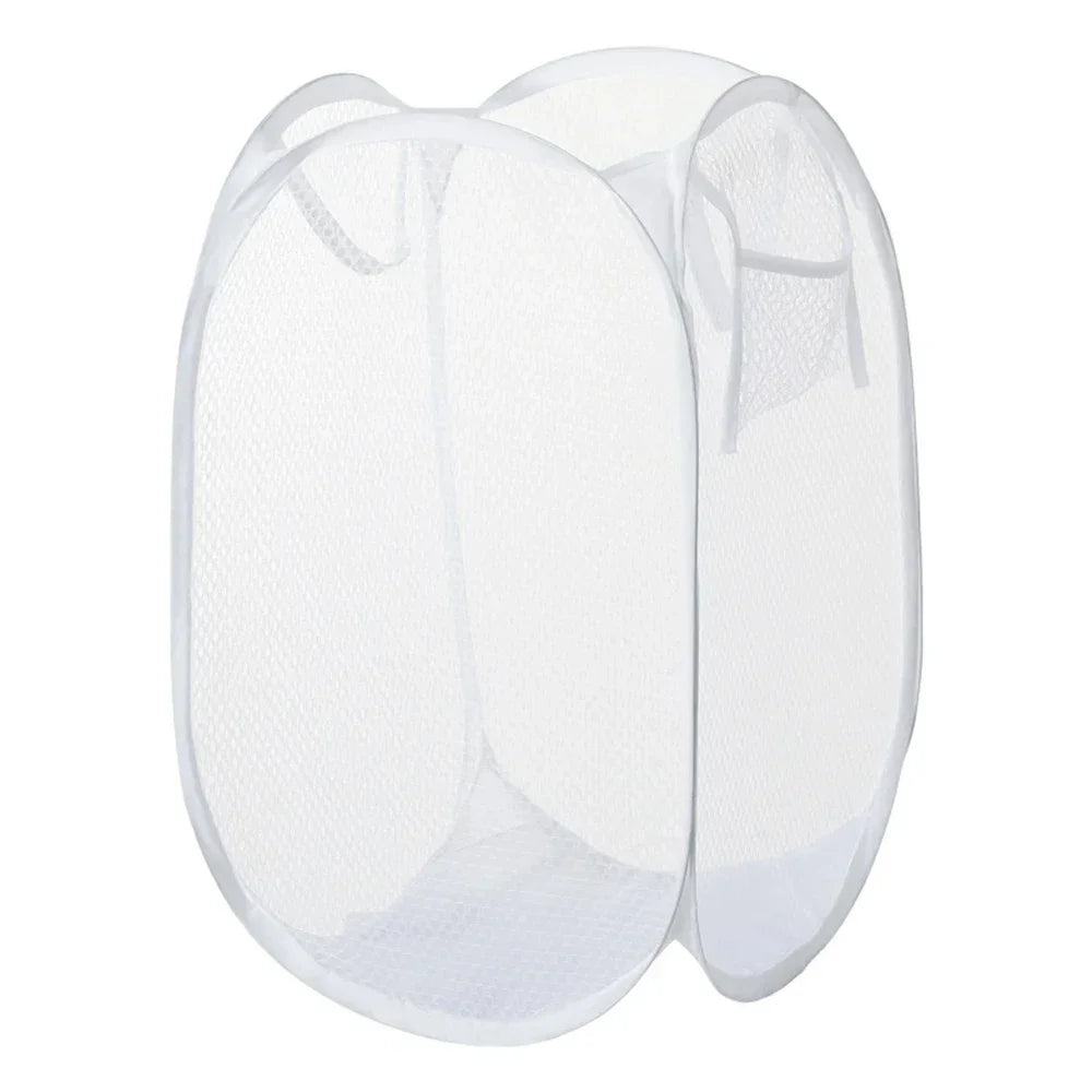 🧺 Cesta de Lavandería Plegable de Malla ⚡ Organiza tu Ropa Sin Ocupar Espacio